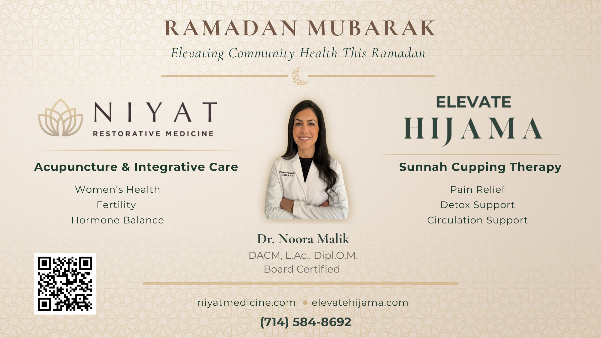 Flyer of ad with details