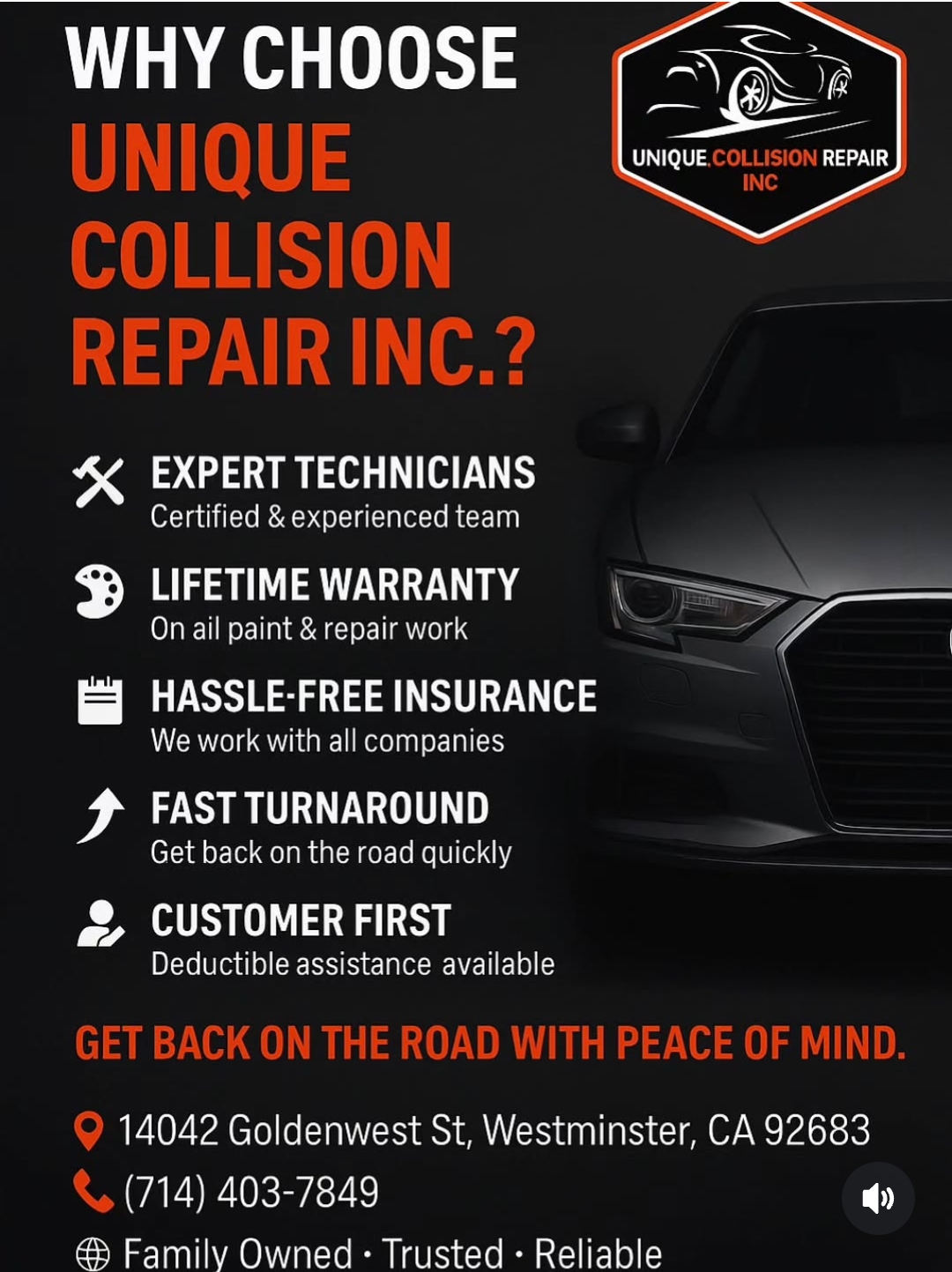 Flyer of ad with details